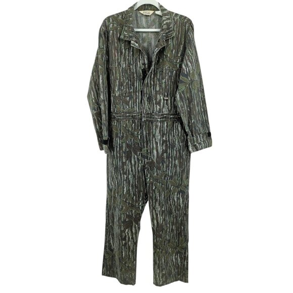 Walls Coveralls Men's Large Tall VTG Realtree Camo Snap Up Cotton Poly Hunting - Picture 1 of 11